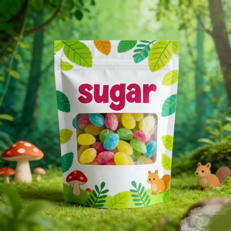 Custom Printed Stand Up Zipper Pouches with Window for Candy Packaging 5