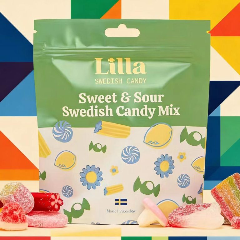 Custom Printed Stand Up Zipper Bags for Candy Sweet Sour Assortment 1