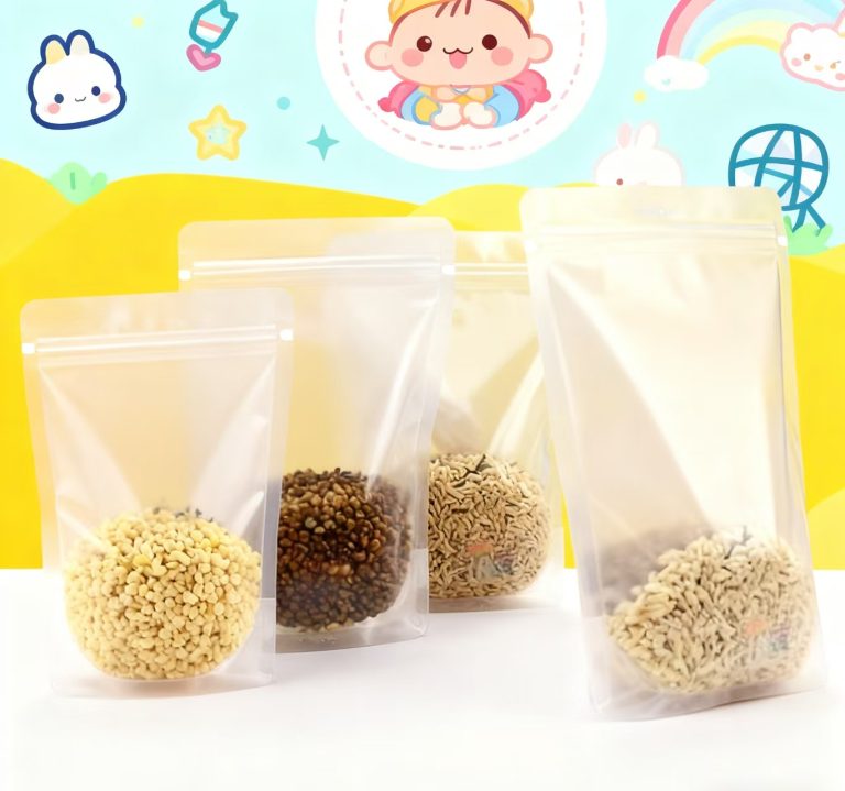 Plastic Food Packaging Bags Clear Transparent Sealed Snack Bag  with Zipper Closure Resealable Zip lock Doypack Stand up Pouch  1