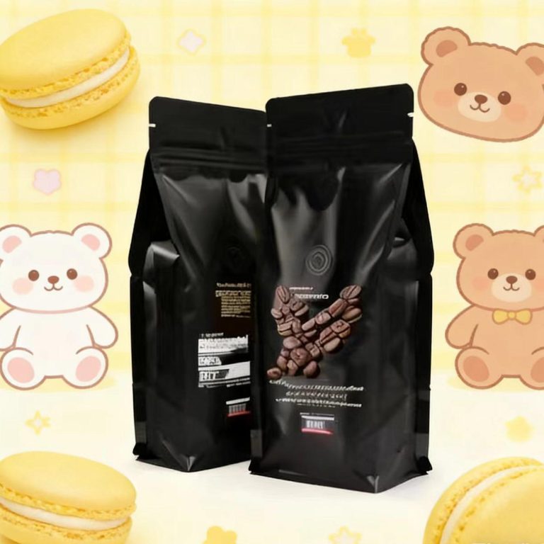 Customizable Flat Bottom Plastic Zipper Bag for Coffee and Tea Packing Food Packaging 1
