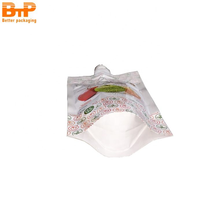 Custom Printed Mylar Stand up Spout Drinks Liquid Plastic Packaging Juice Pouch 4