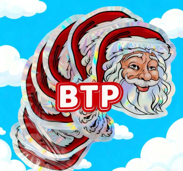 3.5 Mylar Bag Santa Claus Shaped Holographic Sealed Packaging Pouch  5