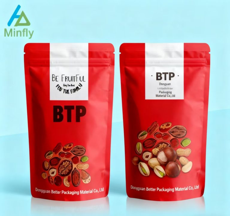 Custom Printed Aluminum Lined Stand Up Pouch Airtight Food Safe for Nuts Dry Goods Moisture Resistant 2