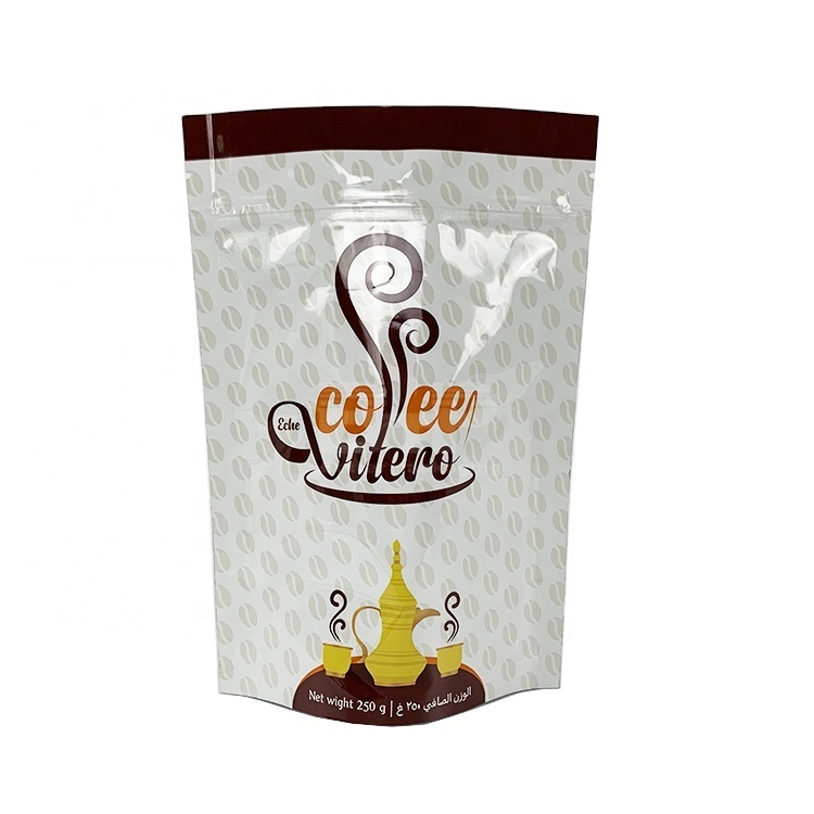 Custom Printed Aluminum Foil Lined Moisture Proof Coffee Storage Zipper Stand up Bag 6