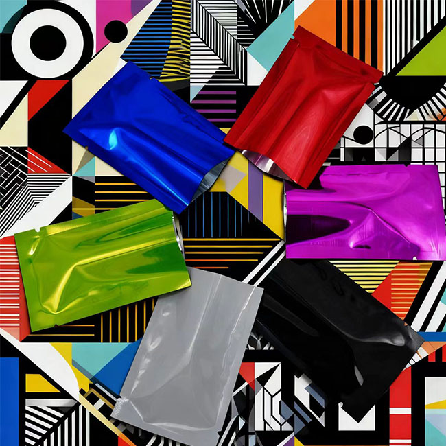 Custom Mylar Aluminum Zipper Plastic Packaging Smell Proof Three Side Sealed Bag5