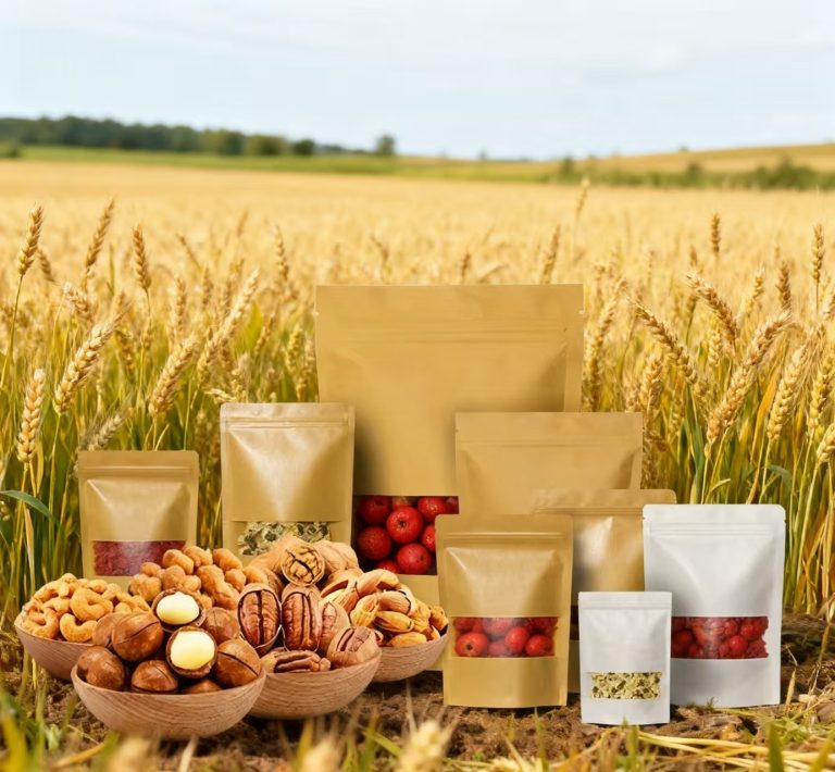 Custom Printed Mylar Doypack Kraft Paper Ziplock Food Packaging Stand up Pouch5