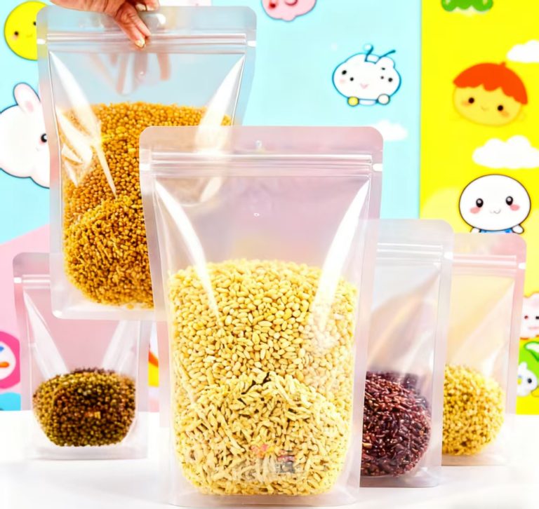 Plastic Food Packaging Bags Clear Transparent Sealed Snack Bag  with Zipper Closure Resealable Zip lock Doypack Stand up Pouch  2