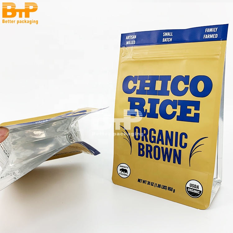 Flat Bottom Bag Aluminum Foil Coffee Pouches Moisture Proof Light Blocking Coffee Bags 4