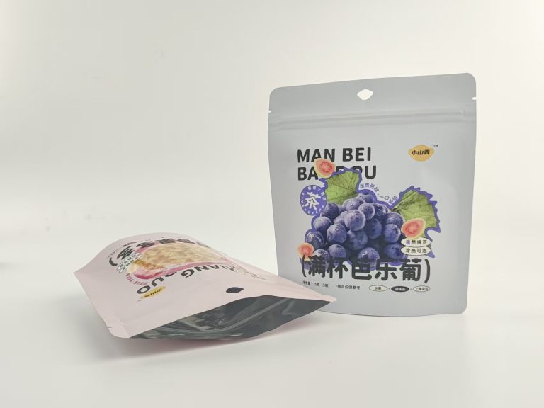 Custom Printed Resealable Stand Up Zipper Pouch for Fruit Flavored Tea Aluminum Lined Moisture Proof 3