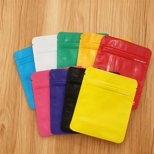 Custom Mylar Digital Printed Plastic Food Packaging Ziplock Three Side Sealed Pouch