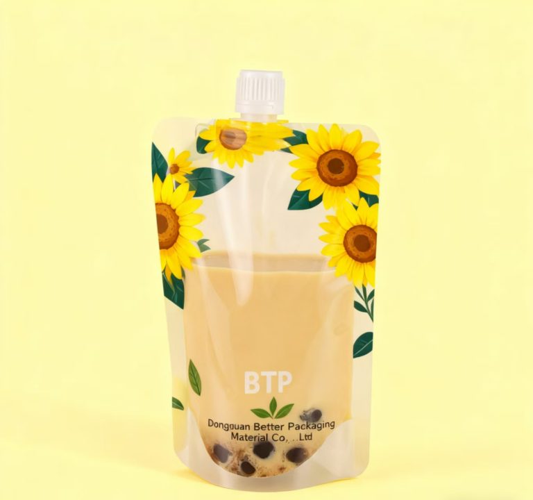 Custom Printing Shape Juice Liquid Drink Mylar Packaging Stand up Spout Pouch 2