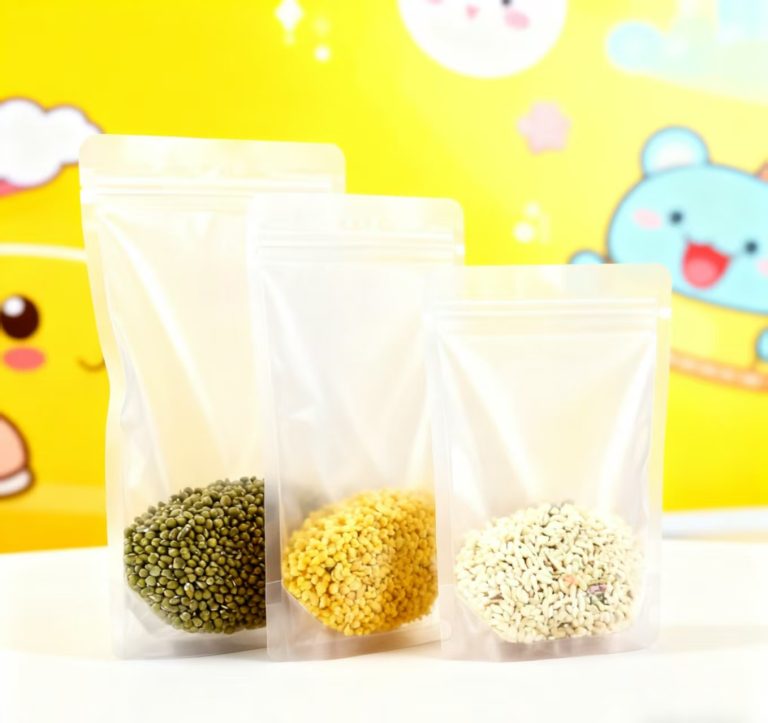 Plastic Food Packaging Bags Clear Transparent Sealed Snack Bag  with Zipper Closure Resealable Zip lock Doypack Stand up Pouch  6