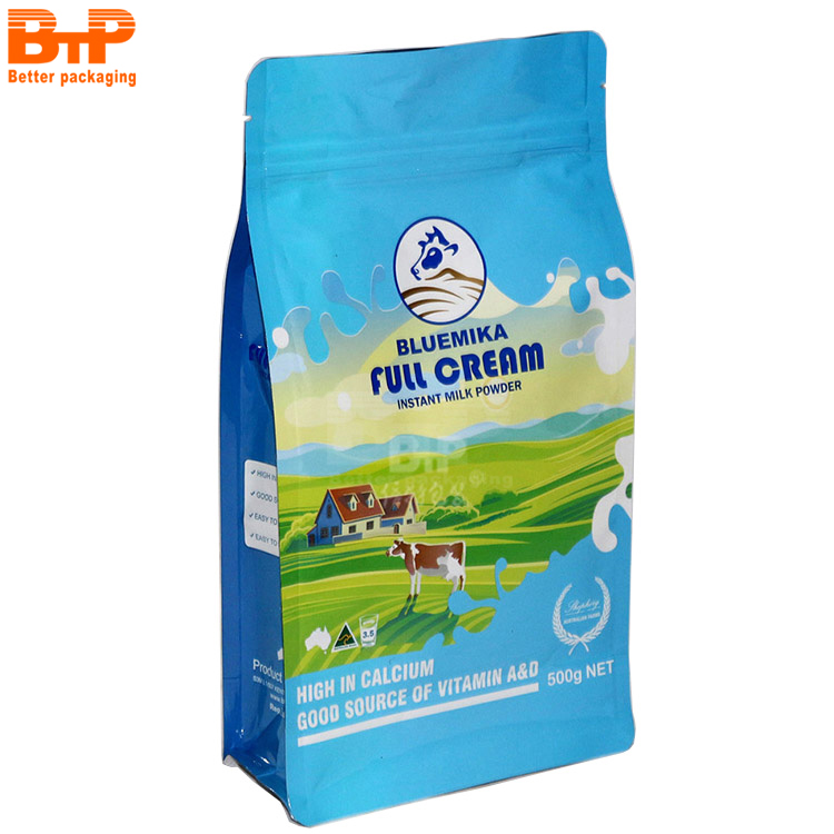 Custom Printed Aluminum Foil Flat Bottom Bag for Milk Powder Sesame Powder Food Cookies Dried Fruits and Snacks 6