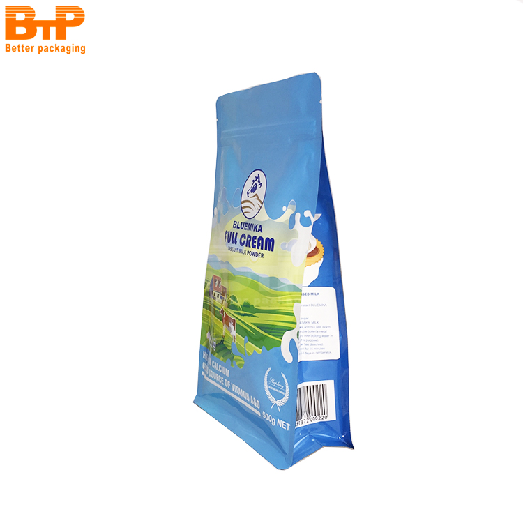 Custom Printed Aluminum Foil Flat Bottom Bag for Milk Powder Sesame Powder Food Cookies Dried Fruits and Snacks 5