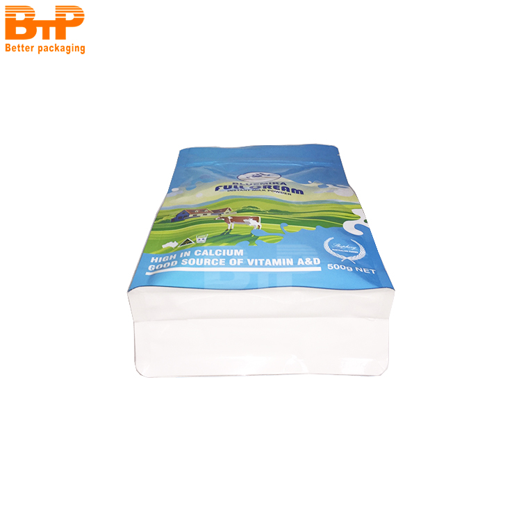 Custom Printed Aluminum Foil Flat Bottom Bag for Milk Powder Sesame Powder Food Cookies Dried Fruits and Snacks 3