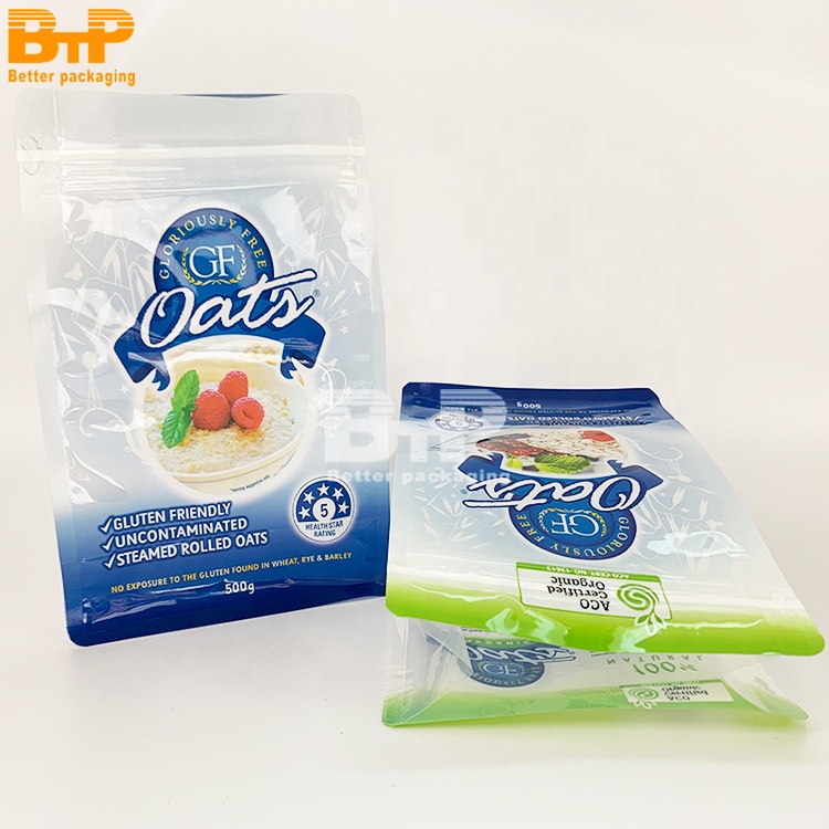 Clear Flat Bottom Bag for Cereal Food Cookies Dried Fruits and Snack Packaging 2