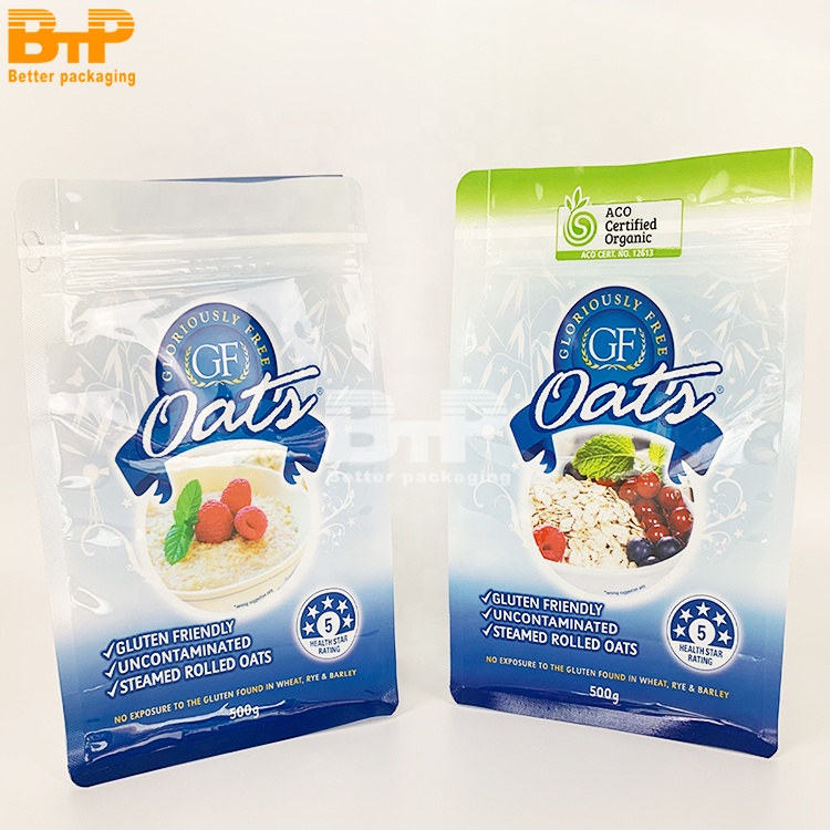 Clear Flat Bottom Bag for Cereal Food Cookies Dried Fruits and Snack Packaging 3
