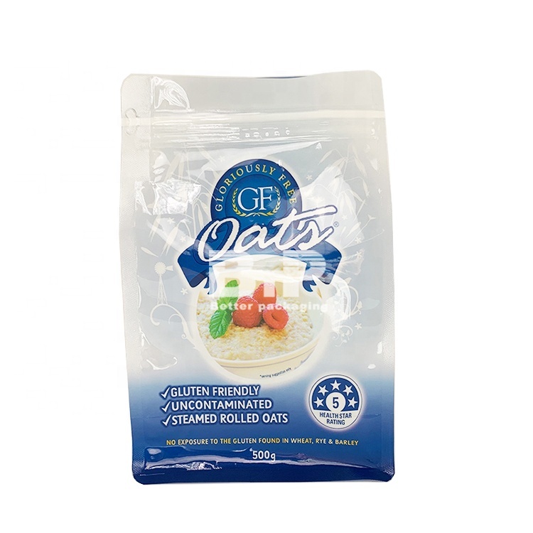 Clear Flat Bottom Bag for Cereal Food Cookies Dried Fruits and Snack Packaging 5