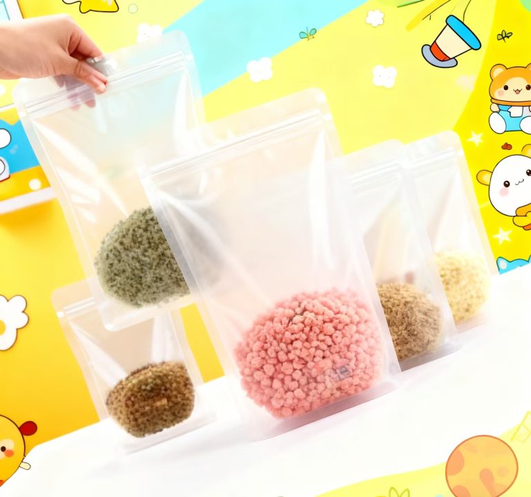 Plastic Food Packaging Bags Clear Transparent Sealed Snack Bag  with Zipper Closure Resealable Zip lock Doypack Stand up Pouch  5