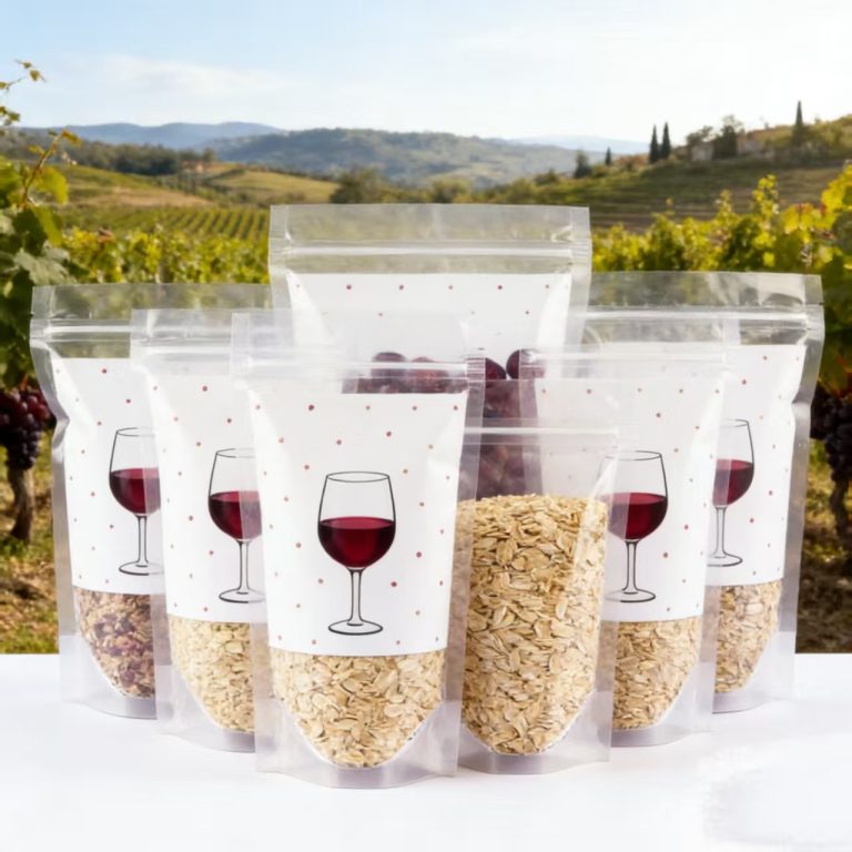 Custom Printed Windowed Stand Up Food Pouch Resealable Moisture Proof Airtight Packaging for Dry Goods Beans Pastries 2