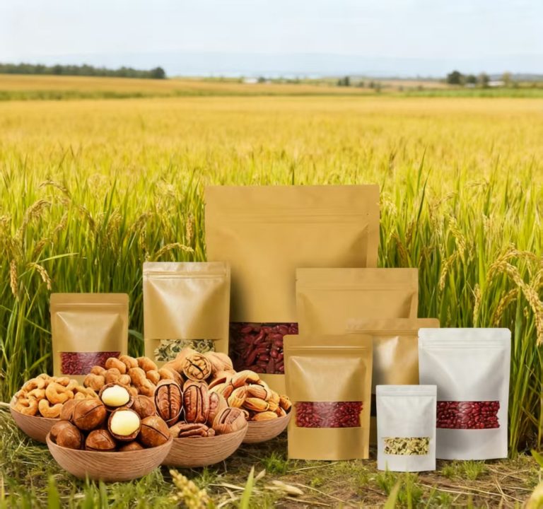 Custom Printed Mylar Doypack Kraft Paper Ziplock Food Packaging Stand up Pouch1