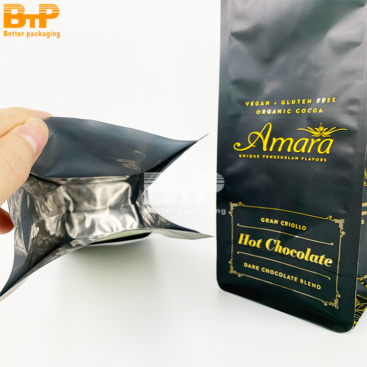 Aluminum Foil Lined Flat Bottom Coffee Bags Custom Printed Freshness Preserving Coffee Pouches 6