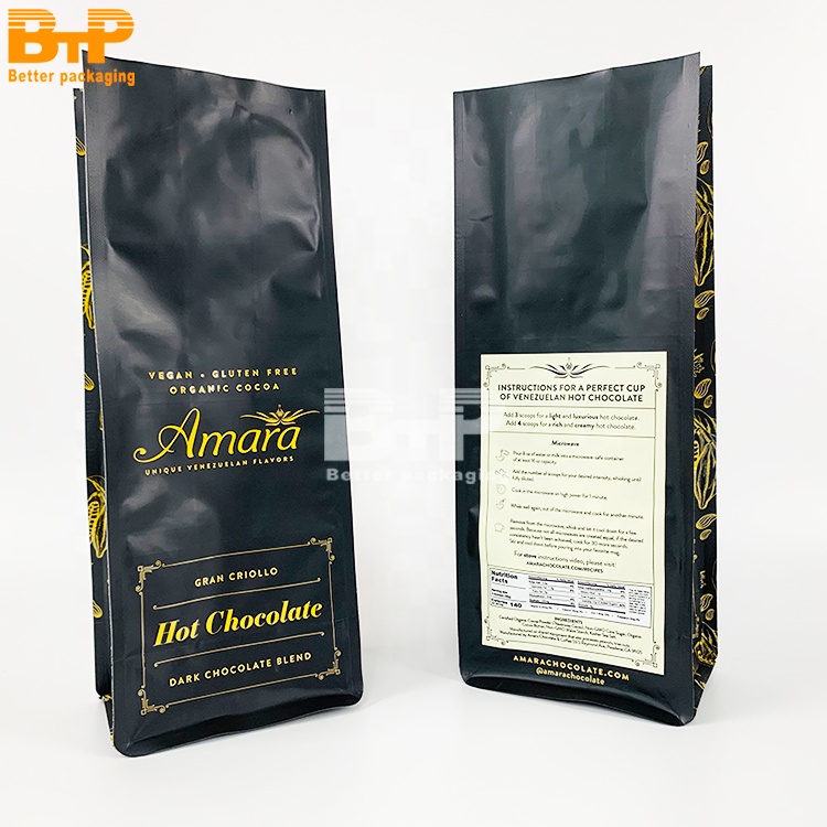 Aluminum Foil Lined Flat Bottom Coffee Bags Custom Printed Freshness Preserving Coffee Pouches 4