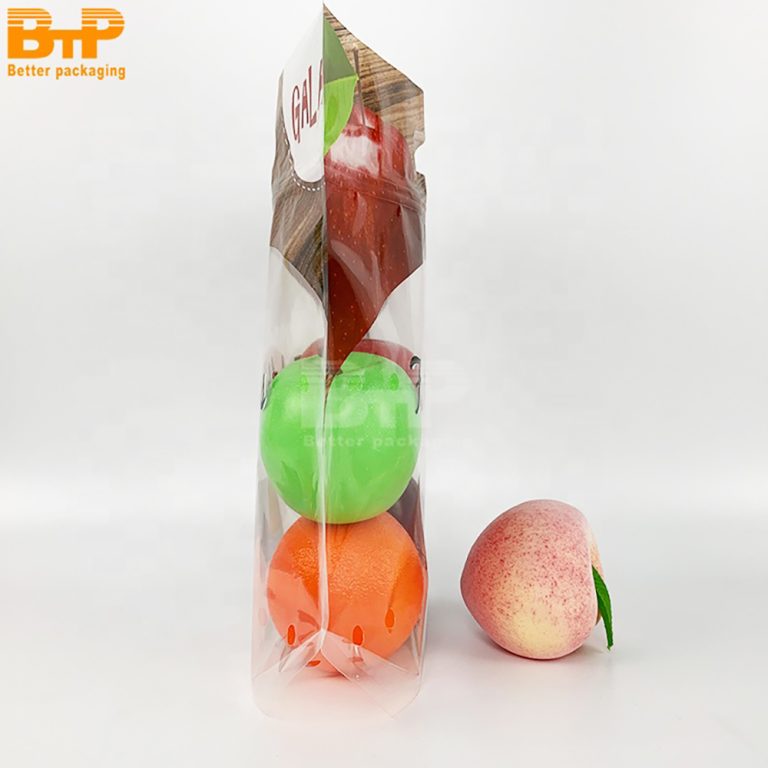 Custom Printed Apple fruit food perforated Stand up Pouch zipper packaging bag with hand hole 4