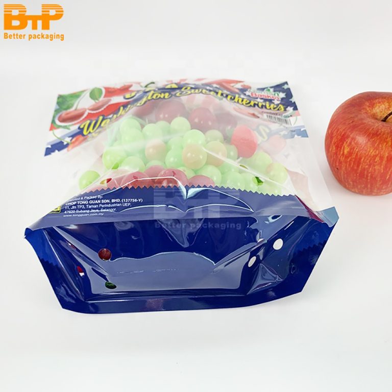 Cherry cherries Stand up Bag fruit food perforated zipper packaging bag 5
