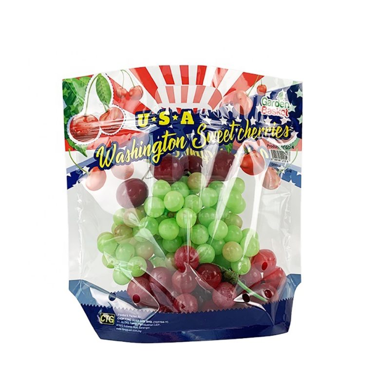 Cherry cherries Stand up Bag fruit food perforated zipper packaging bag  1