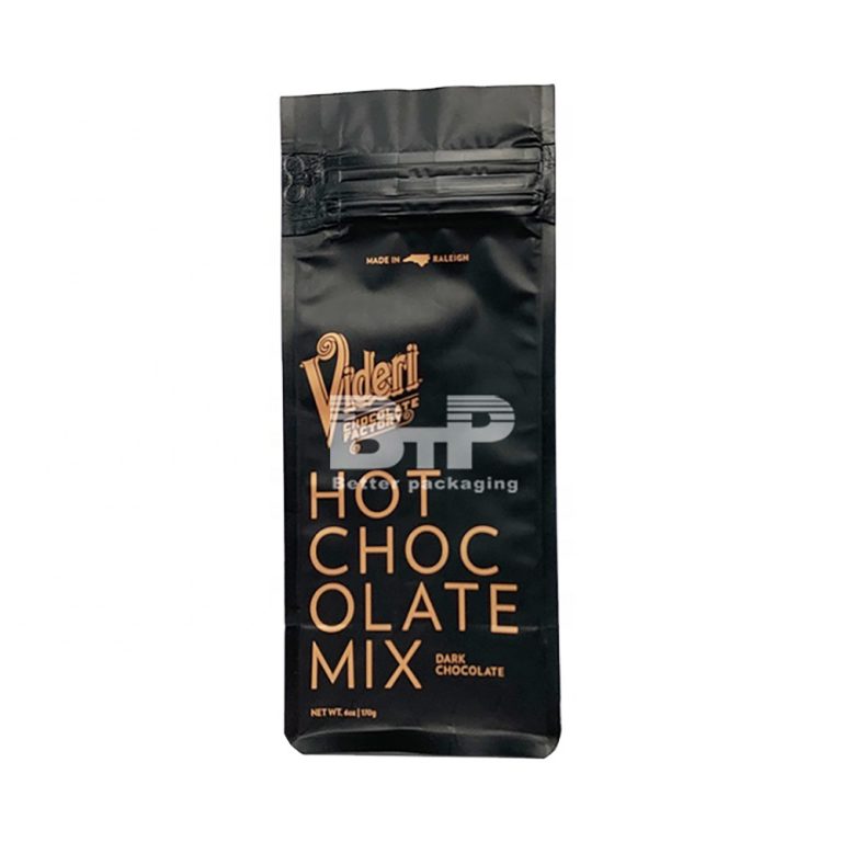 Custom Printed Aluminum Chocolate Coffee Smell Proof Food Packaging Flat Bottom Bag 1