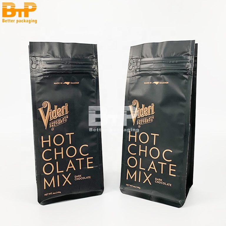 Custom Printed Aluminum Chocolate Coffee Smell Proof Food Packaging Flat Bottom Bag 3