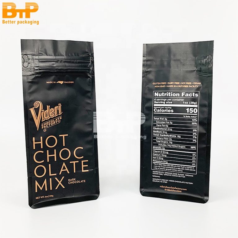 Custom Printed Aluminum Chocolate Coffee Smell Proof Food Packaging Flat Bottom Bag 6
