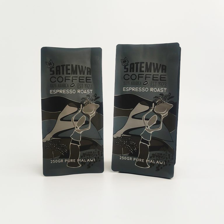 Coffee Beans Custom Foil Valve Flat Bottom plastic Packaging Resealable zipper bag2