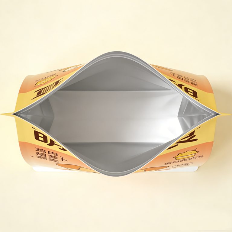 Custom Aluminum Foil Pet Dog Food Stand up Flat Bottom plastic Bag 6
