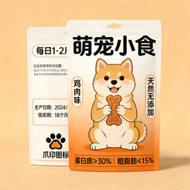 Custom Aluminum Foil Ziplock Pet Snack Food Stand up plastic Packaging Bag 1