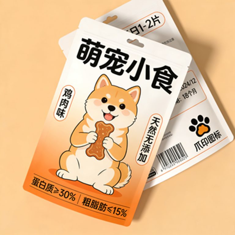 Custom Aluminum Foil Ziplock Pet Snack Food Stand up plastic Packaging Bag 3