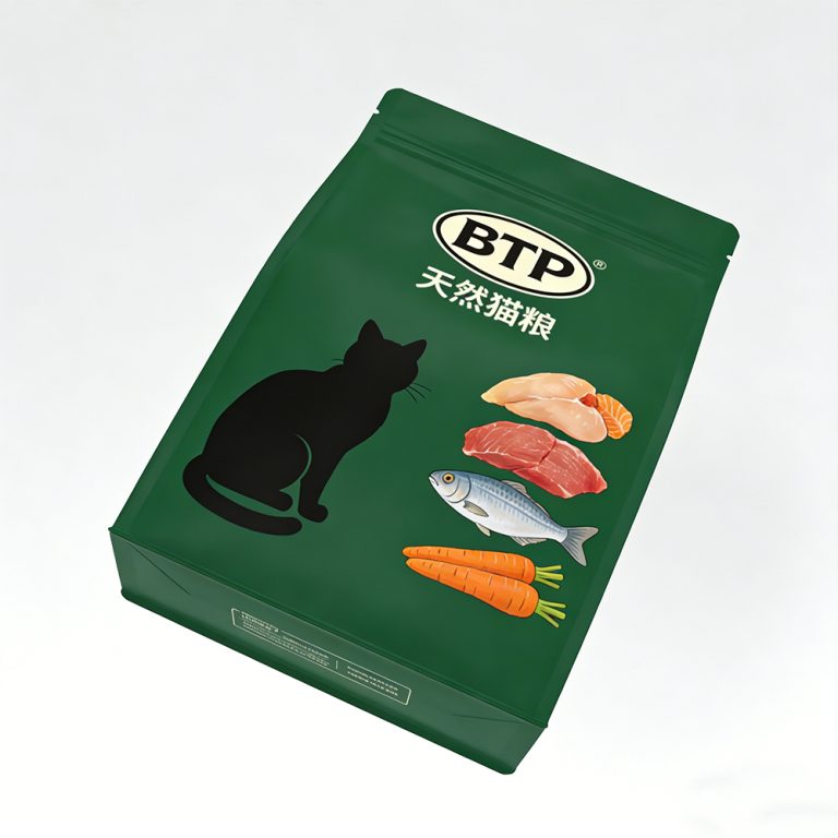 Custom Foil Ziplock Pet cat Food Stand up Flat Bottom plastic Bag 2
