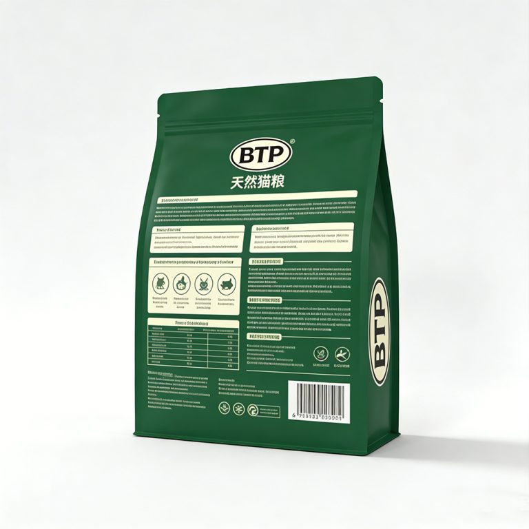 Custom Foil Ziplock Pet cat Food Stand up Flat Bottom plastic Bag 3