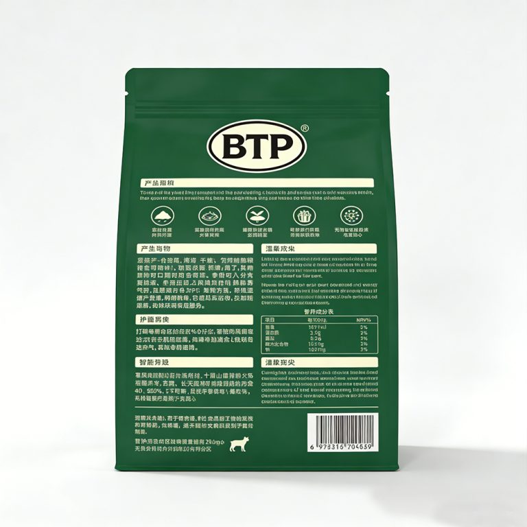 Custom Foil Ziplock Pet cat Food Stand up Flat Bottom plastic Bag 5