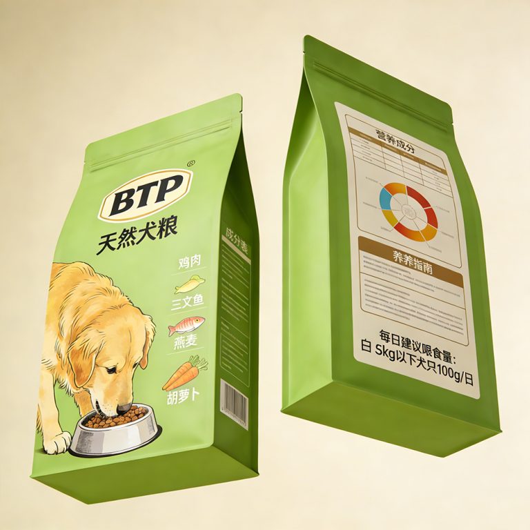 Custom Fresh Lock Odor Proof Flat Bottom Ziplock Pet Food Packaging Bag 3