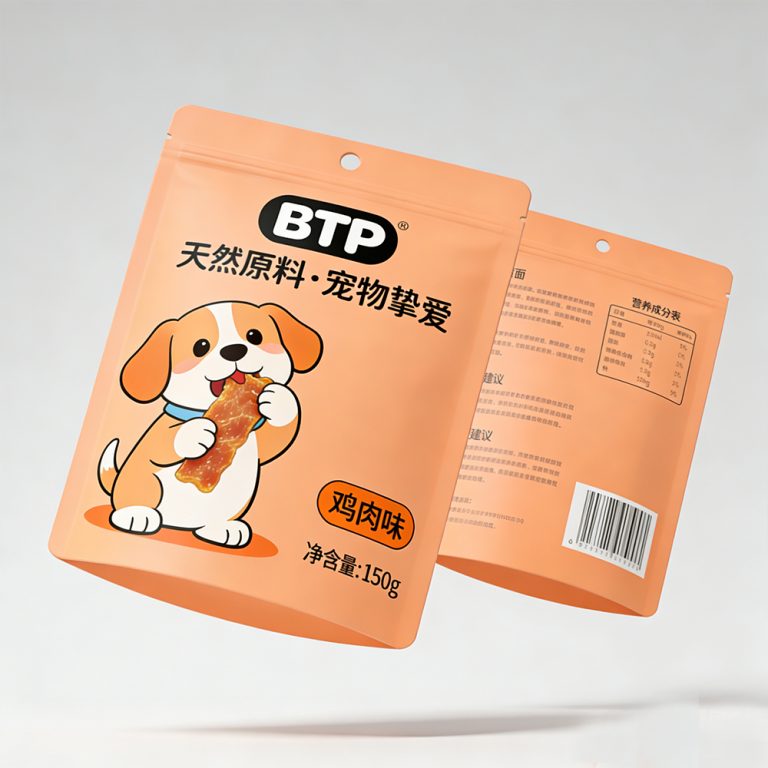 Custom Lightweight Sturdy doypack Zipper Pouch for Pet Treats Storage plastic bag 3