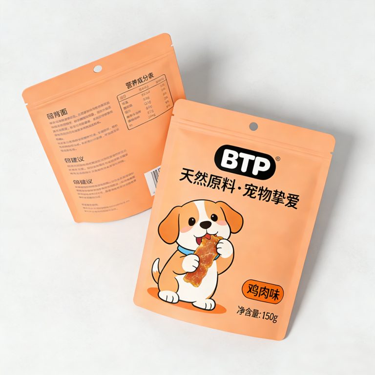 Custom Lightweight Sturdy doypack Zipper Pouch for Pet Treats Storage plastic bag 4