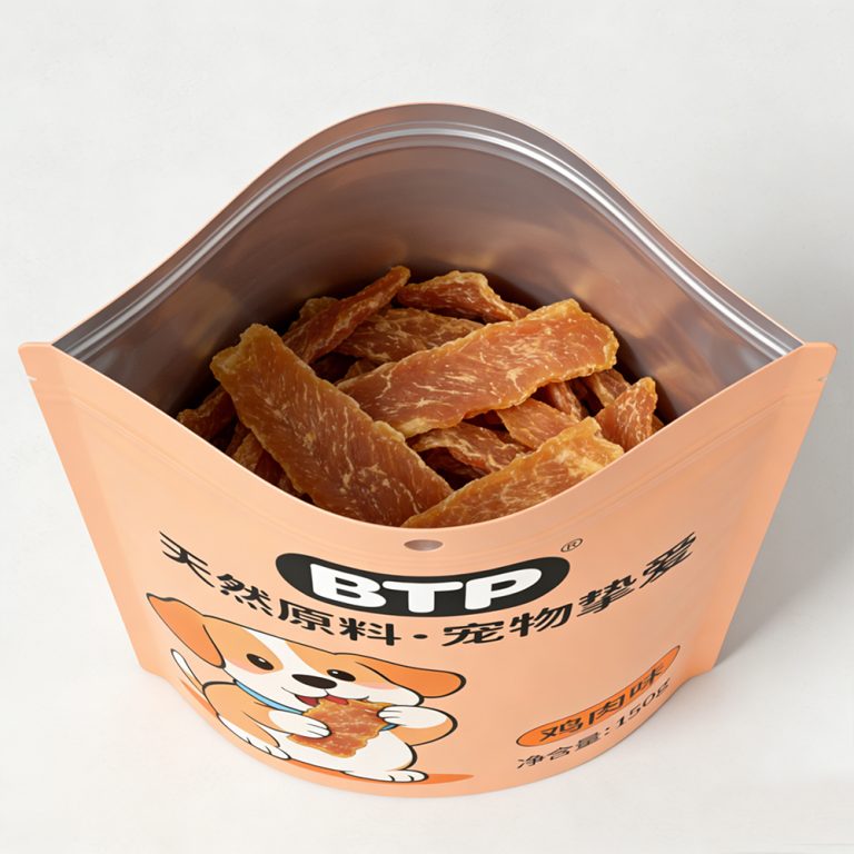 Custom Lightweight Sturdy doypack Zipper Pouch for Pet Treats Storage plastic bag 6