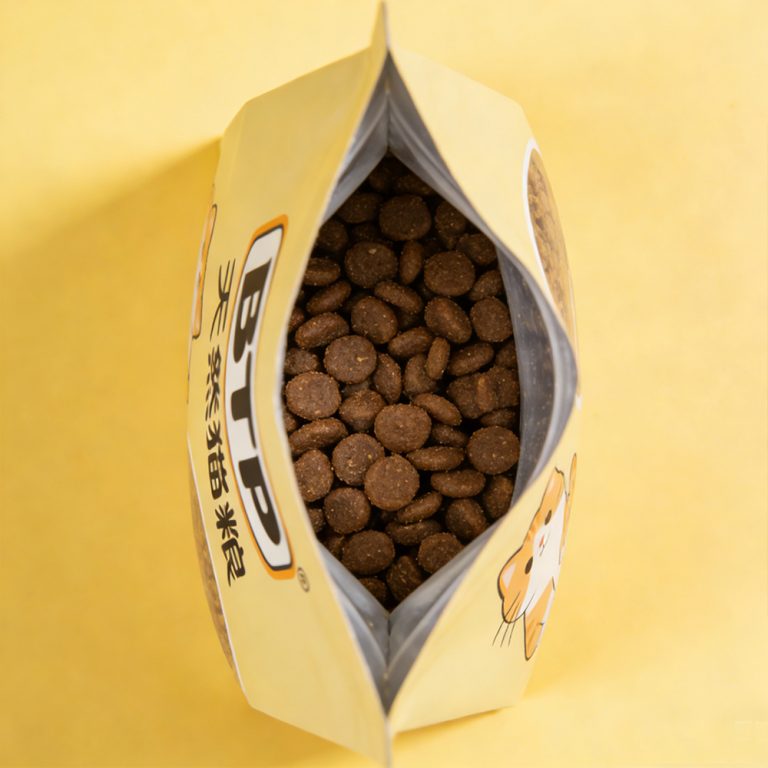 Custom Logo High Barrier Flat Bottom Resealable Zipper for Pet Food Bag 6