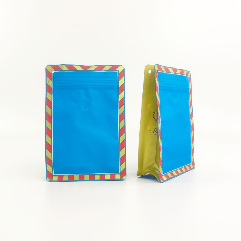 Custom Odor Proof Valve zipper Stand up Flat Bottom plastic Packaging Bag 5