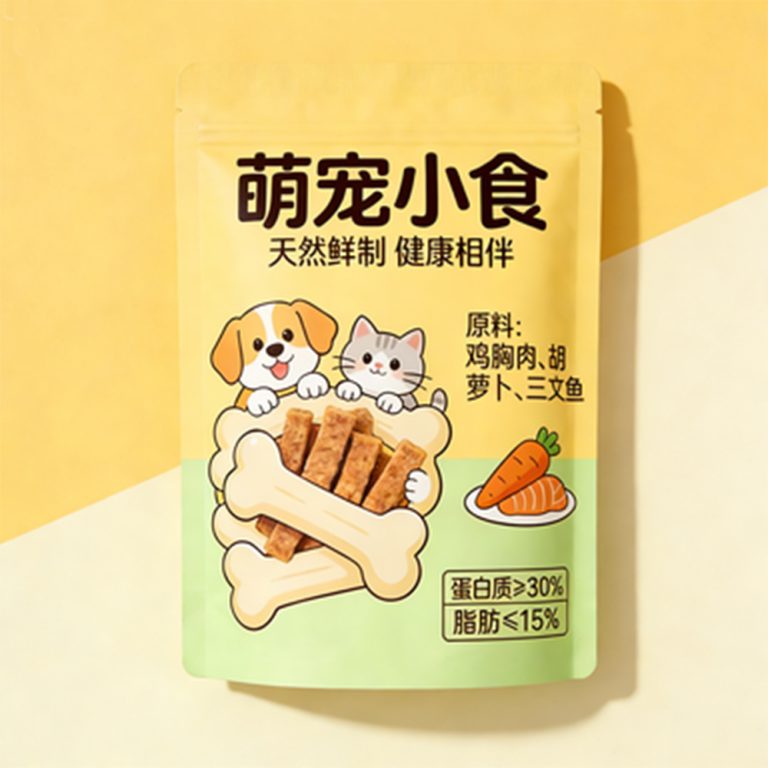 Custom Pet Snack Food Aluminum Foil ziplock Stand up plastic packaging pouch 2