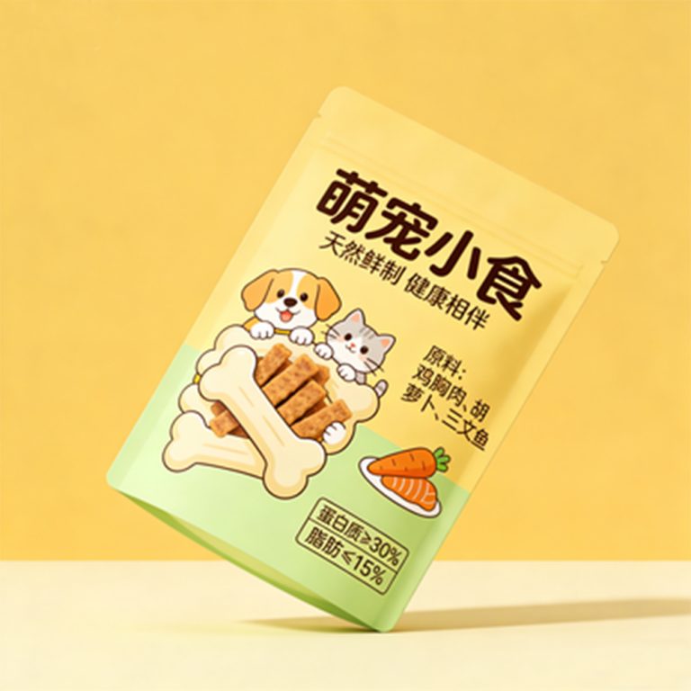 Custom Pet Snack Food Aluminum Foil ziplock Stand up plastic packaging pouch 3