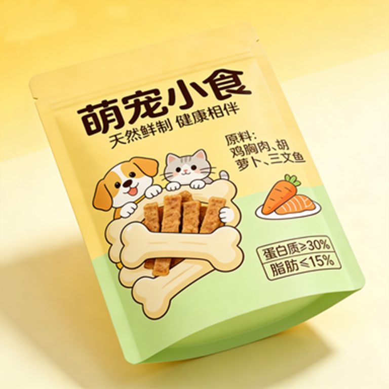 Custom Pet Snack Food Aluminum Foil ziplock Stand up plastic packaging pouch 4