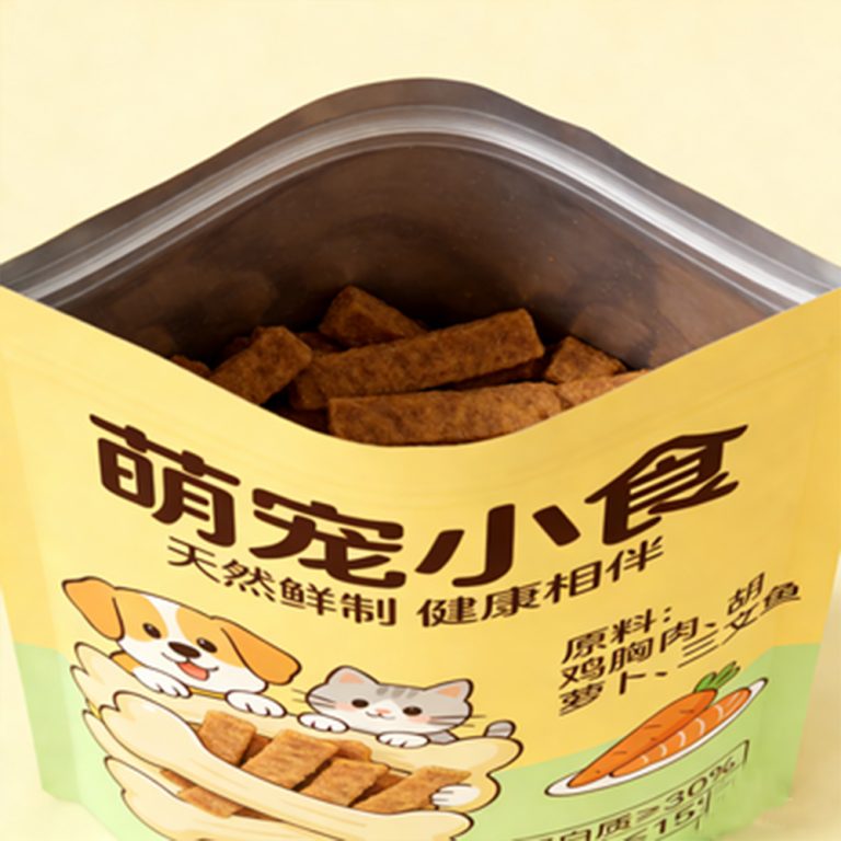 Custom Pet Snack Food Aluminum Foil ziplock Stand up plastic packaging pouch 5